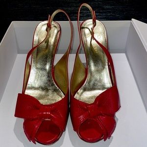 Authentic Valentino slingback red heel with bow ♥️